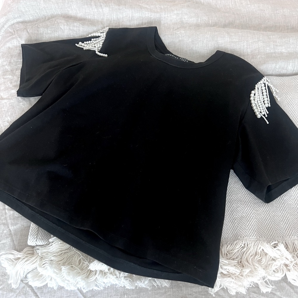 Veronica Beard Rumia Pearl Beaded Tee